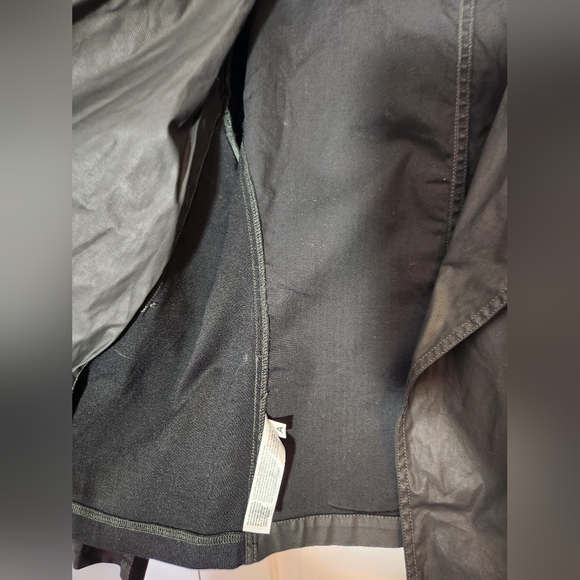 Eileen Fisher Black Waxed Cotton Moto Jacket Size Large - Picture 5 of 8